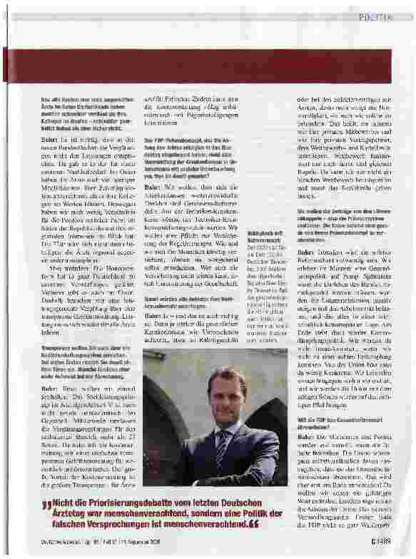 Vorschauseite 2: Interview „Leistung muss sich wieder für alle Ärzte lohnen