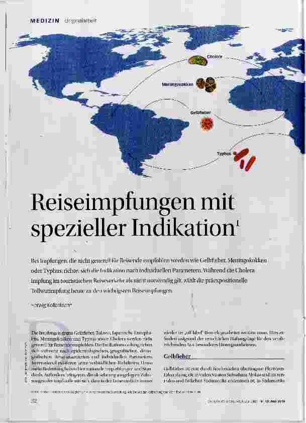 Vorschauseite 1: Reiseimpfungen mit spezieller Indikation