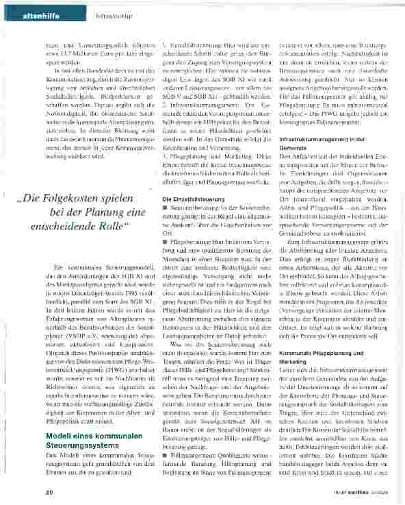 Vorschauseite 2: Eine sinnvolle kommunale Planung gibt Sicherheit im Pflegefall