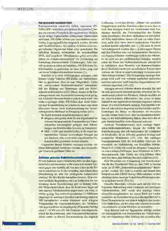 Vorschauseite 4: Stammzellen aus Nabelschnurblut in der Transplantationsund regenerativen Medizin