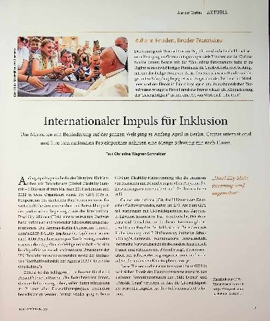 Vorschauseite 1: Internationaler Impuls für Inklusion
