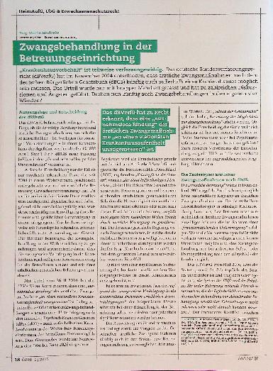 Vorschauseite 2: Zwangsbehandlung in der Betreuungseinrichtung