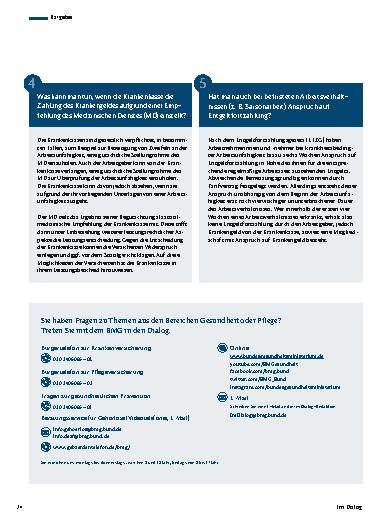 Vorschauseite 3: BMG im Dialog – 5 Fragen zum Thema Krankengeld