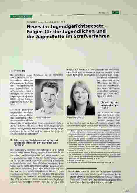 Vorschauseite 1: Bernd Holthusen, Annemarie Schmoll Neues im Jugendgerichtsgesetz - Folgen für die Jugendlichen und die Jugendhilfe im Strafverfahren