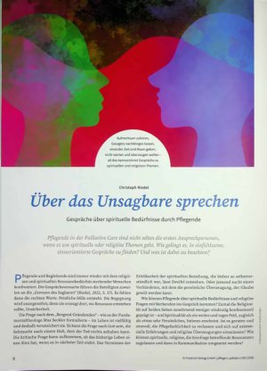Vorschauseite 1: Über das Unsagbare sprechen Gespräche über spirituelle Bedürfnisse durch Pflegende