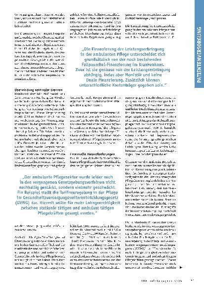 Vorschauseite 2: Ambulante Pflege und Krankenhaus - Ein „Match“ in unsicheren Zeiten?