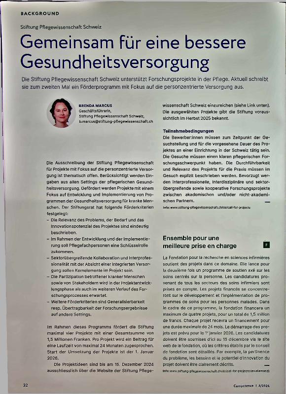 Vorschauseite 1: Gemeinsam für eine bessere Gesundheitsversorgung