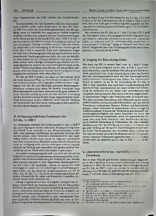 Vorschauseite 2: § 2 Abs. 1a SGB V im Lichte der sozialgerichtlichen Rechtsprechung: Stand und Entwicklungspotenzial
