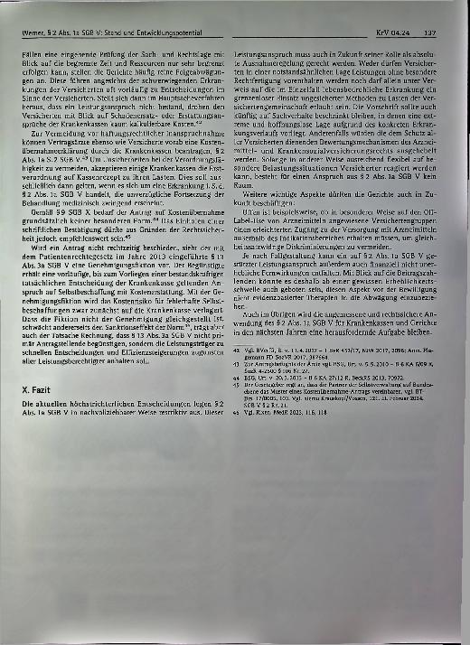 Vorschauseite 5: § 2 Abs. 1a SGB V im Lichte der sozialgerichtlichen Rechtsprechung: Stand und Entwicklungspotenzial