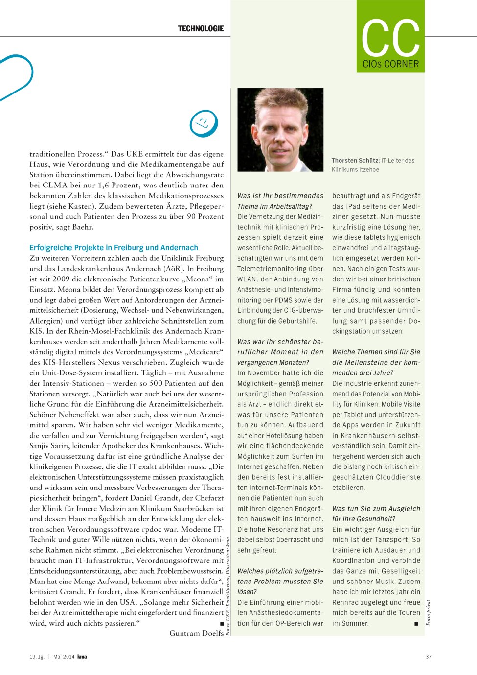 Vorschauseite 1: Thorsten Schütz: IT-Leiter des Klinikums Itzehoe