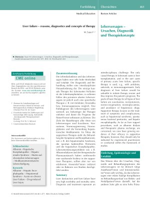 Vorschauseite 1: Leberversagen – Ursachen, Diagnostik und Therapiekonzepte