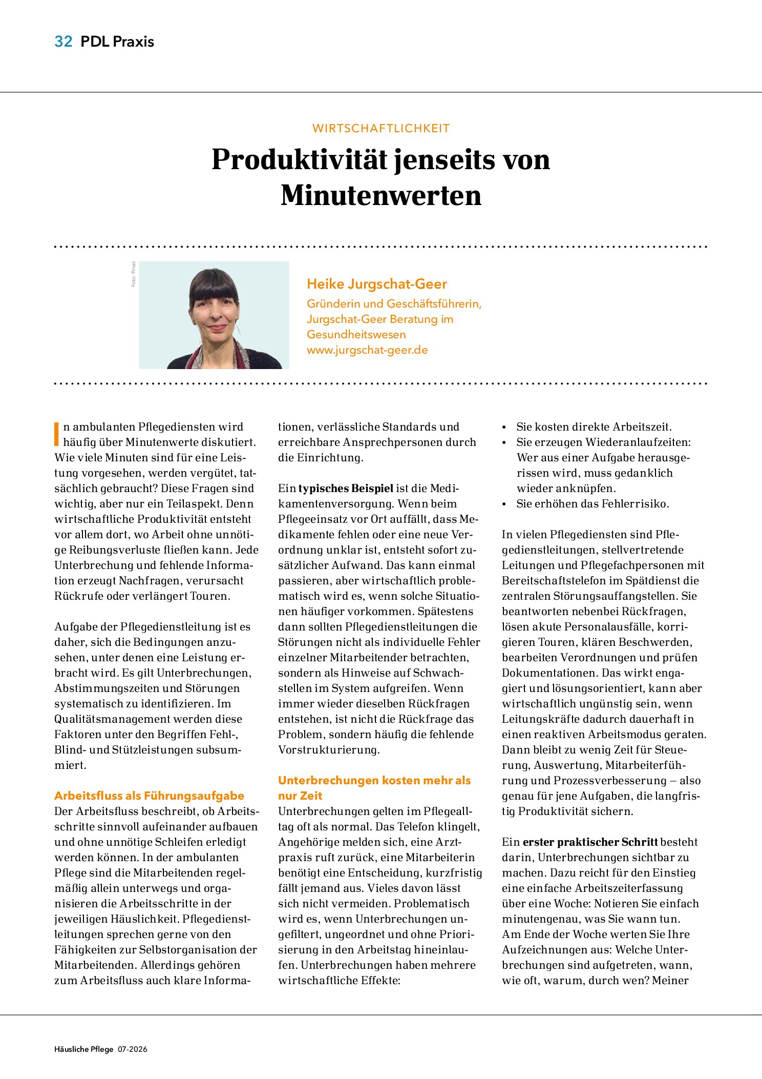 Vorschauseite 1: Produktivität jenseits von Minutenwerten