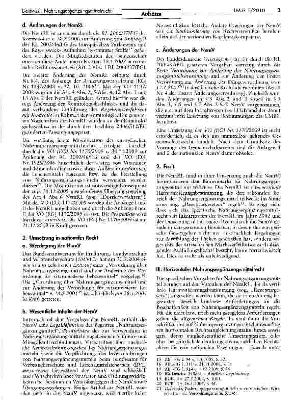 Vorschauseite 3: Die Entwicklung des Nahrungsergänzungsmittelrechts in den letzten Jahren