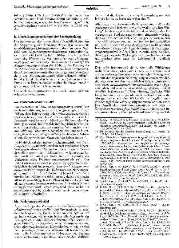 Vorschauseite 5: Die Entwicklung des Nahrungsergänzungsmittelrechts in den letzten Jahren