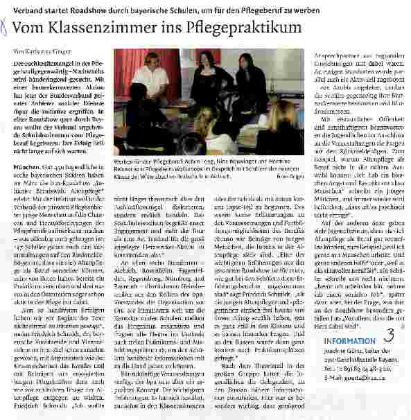Vorschauseite 1: Vom Klassenzimmer ins Pflegepraktikum