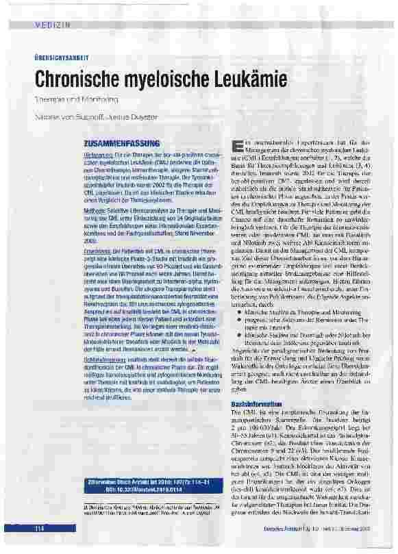 Vorschauseite 1: Chronische myeloische Leukämie
