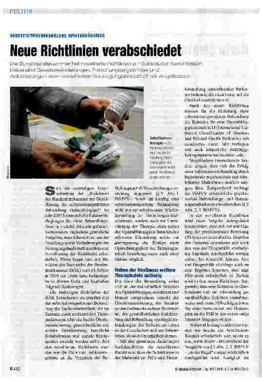 Vorschauseite 1: Neue Richtlinien verabschiedet