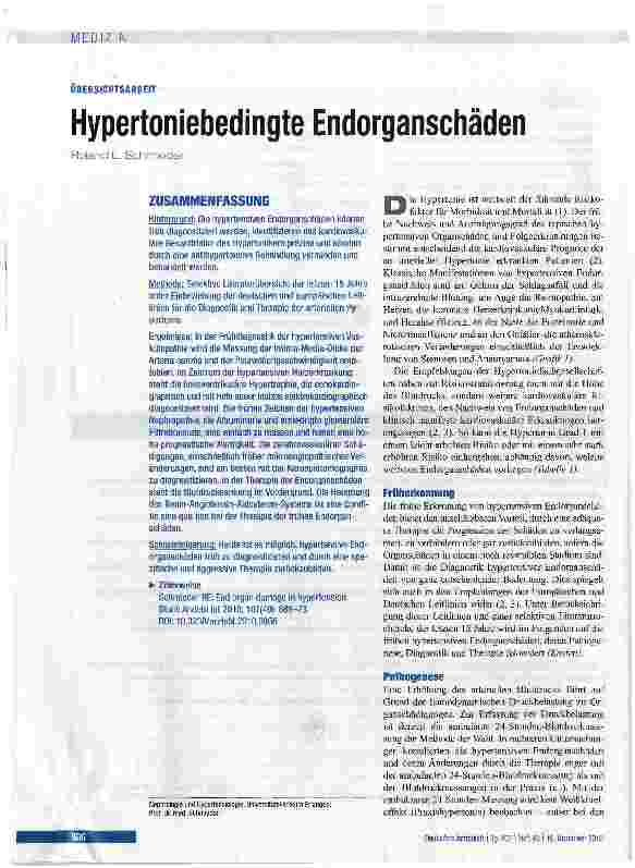 Vorschauseite 1: Hypertoniebedingte Endorganschäden