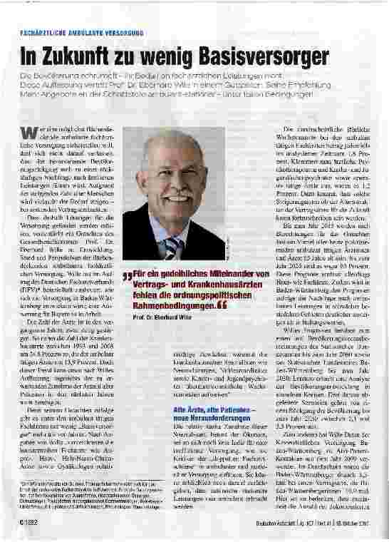 Vorschauseite 1: In Zukunft zu wenig Basisversorger