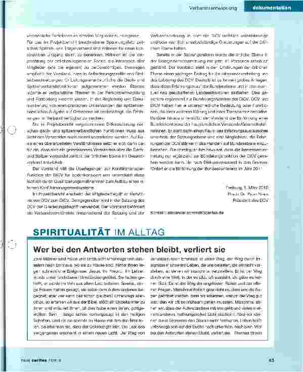 Vorschauseite 2: Bewertung des DCV-Vorstandes zum Abschlussbericht „Kommunalisierung