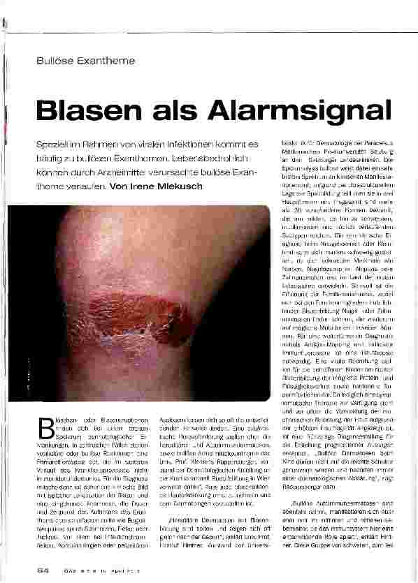 Vorschauseite 1: Blasen als Alarmsignal
