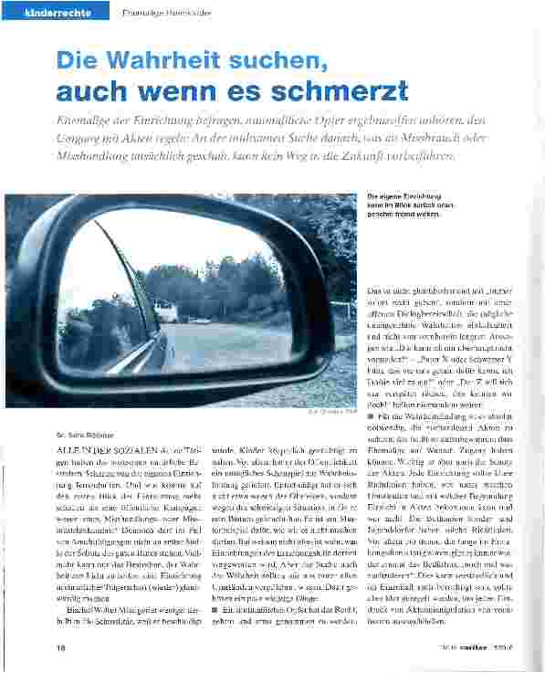 Vorschauseite 1: Die Wahrheit suchen, auch wenn es schmerzt