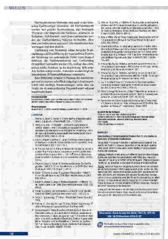 Vorschauseite 6: Auswertung epidemiologischer Studien