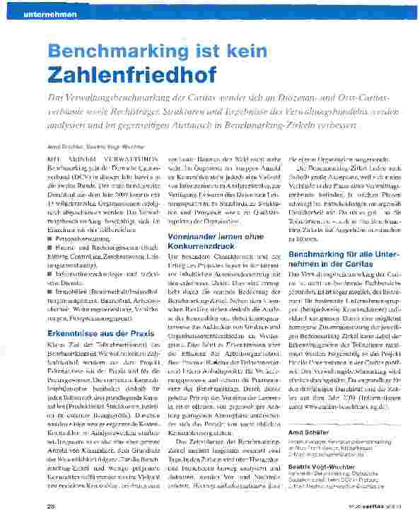 Vorschauseite 1: Benchmarking ist kein Zahlenfriedhof