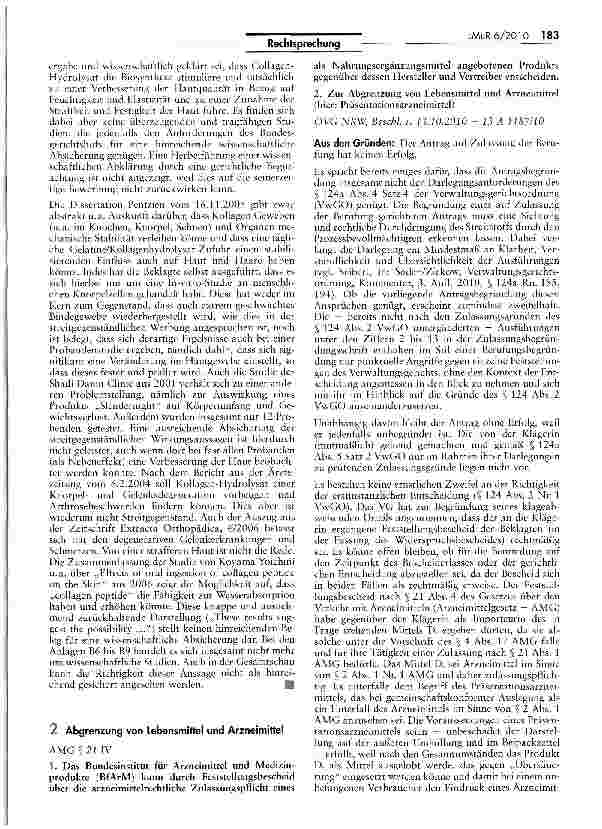 Vorschauseite 1: Abgrenzung von Lebensmittel und ArzneimittelAMG § 21 IV