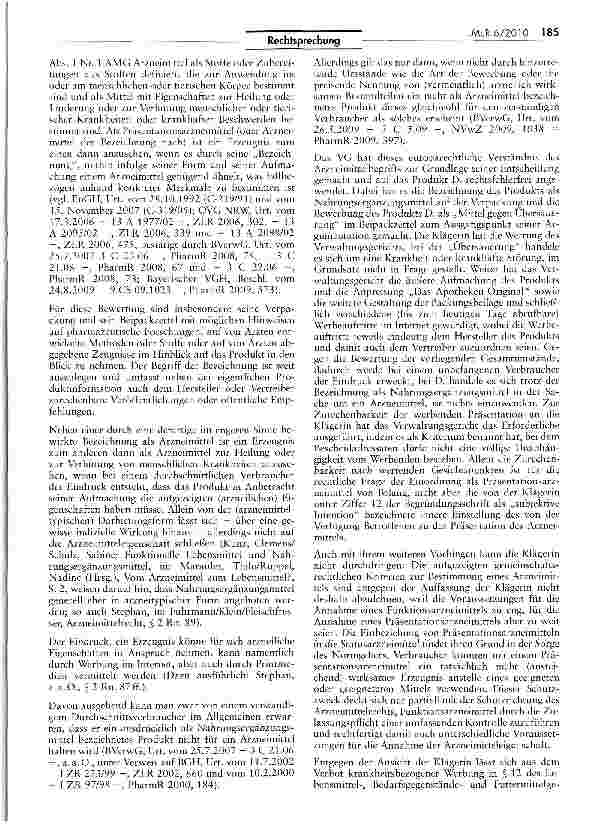 Vorschauseite 3: Abgrenzung von Lebensmittel und ArzneimittelAMG § 21 IV