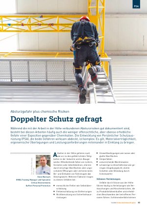 Vorschauseite 1: Absturzgefahr plus chemische Risiken Doppelter Schutz gefragt