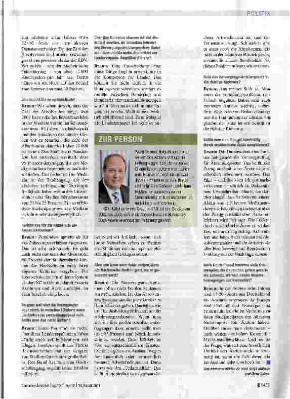 Vorschauseite 2: „Mehr Medizinstudienplätze sind keine Lösung