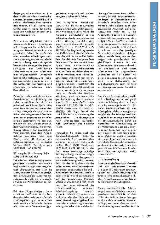 Vorschauseite 2: Aktuelles zum Urlaubsrecht
