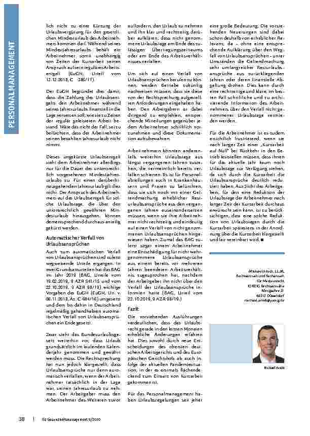 Vorschauseite 3: Aktuelles zum Urlaubsrecht