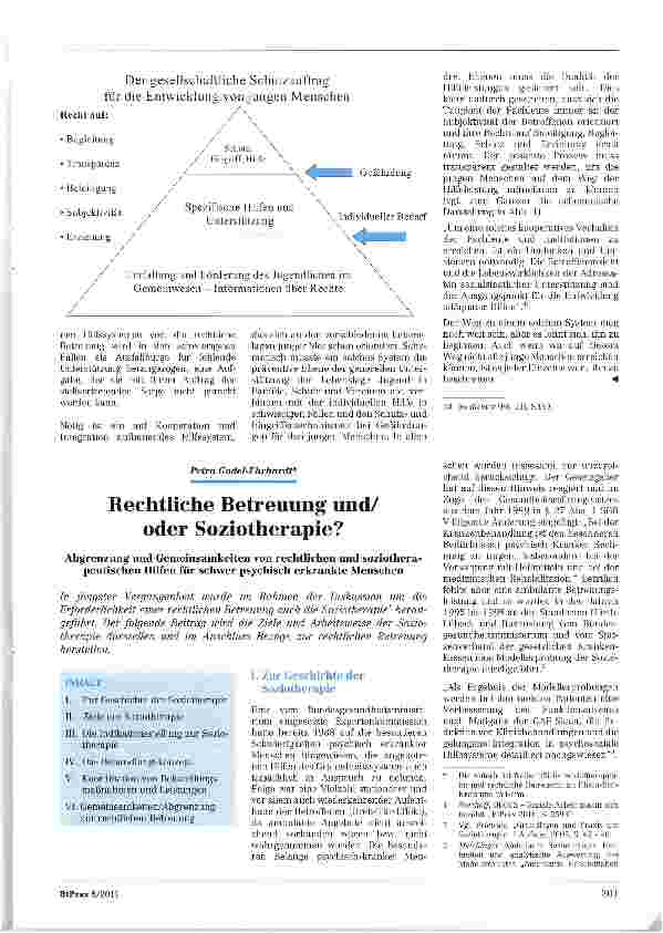 Vorschauseite 1: Rechtliche Betreuung und/ oder Soziotherapie?