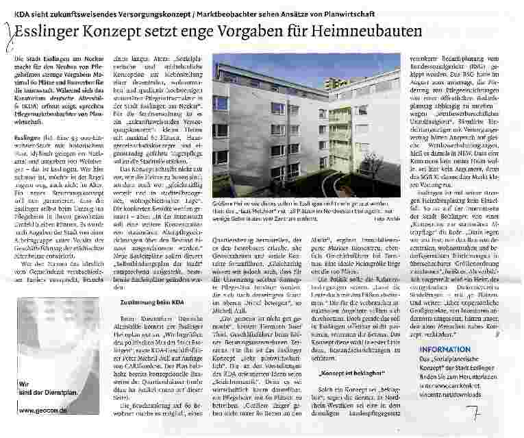 Vorschauseite 1: Esslinger Konzept setzt enge Vorgaben für Heimneubauten