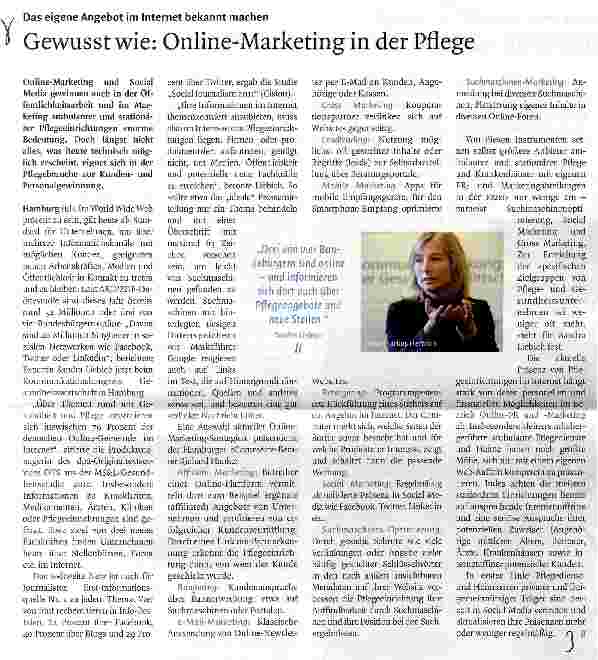 Vorschauseite 1: Gewusst wie: Online-Marketing in der Pflege