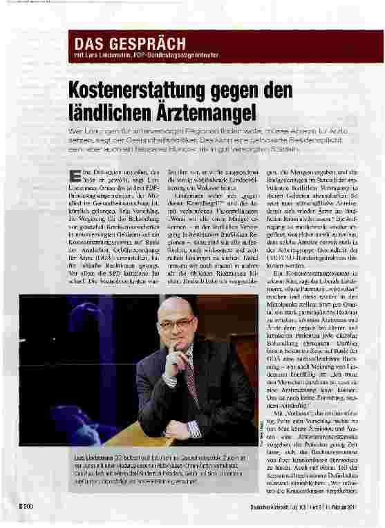 Vorschauseite 1: Kostenerstattung gegen den ländlichen Ärztemangel