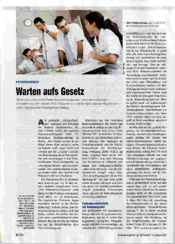 Vorschauseite 1: Warten aufs Gesetz