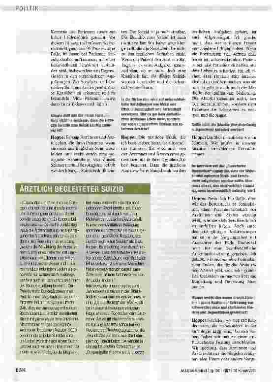 Vorschauseite 2: „Die ärztliche Ethik wird von allen ernst genommen