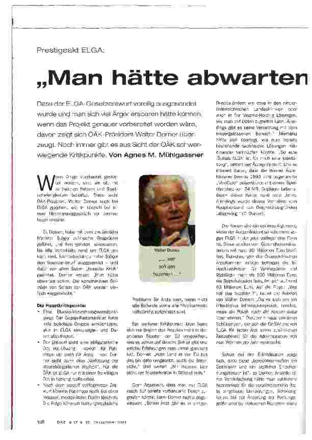 Vorschauseite 1: Man hätte abwarten sollen