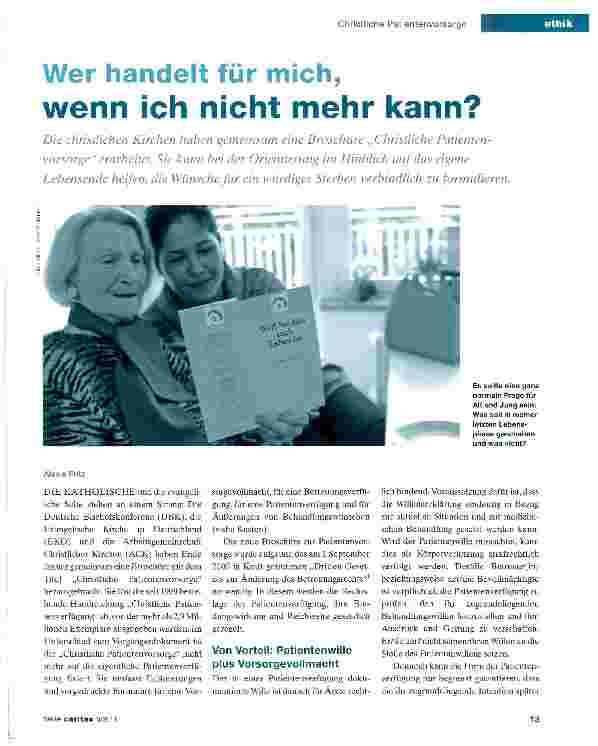 Vorschauseite 1: Wer handelt für mich, wenn ich nicht mehr kann?