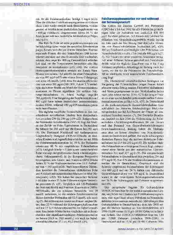 Vorschauseite 2: Die obligatorischeFolsäurefortifikation von Nahrungsmitteln