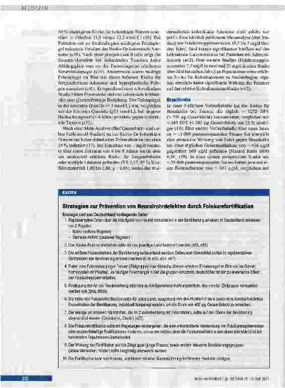 Vorschauseite 4: Die obligatorischeFolsäurefortifikation von Nahrungsmitteln