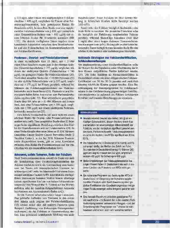 Vorschauseite 5: Die obligatorischeFolsäurefortifikation von Nahrungsmitteln