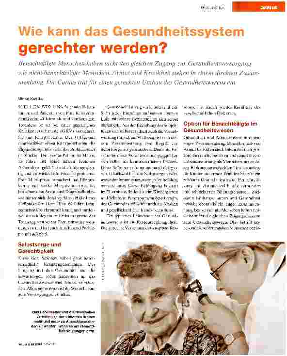 Vorschauseite 1: Wie kann das Gesundheitssystem gerechter werden?
