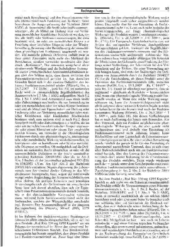 Vorschauseite 2: Abgrenzung zwischen Nahrungsergänzungs-mitteln und (Präsentations (Arzneimitteln („Red Rice 330 mg GPH Kapseln)