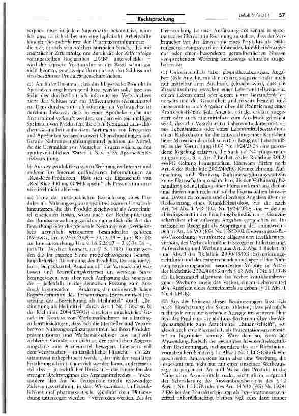 Vorschauseite 4: Abgrenzung zwischen Nahrungsergänzungs-mitteln und (Präsentations (Arzneimitteln („Red Rice 330 mg GPH Kapseln)