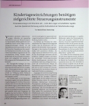 Vorschauseite 1: Kindertageseinrichtungen benötigen zielgerichtete Steuerungsinstrumente.