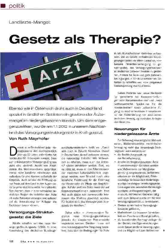 Vorschauseite 1: Gesetz als Therapie?